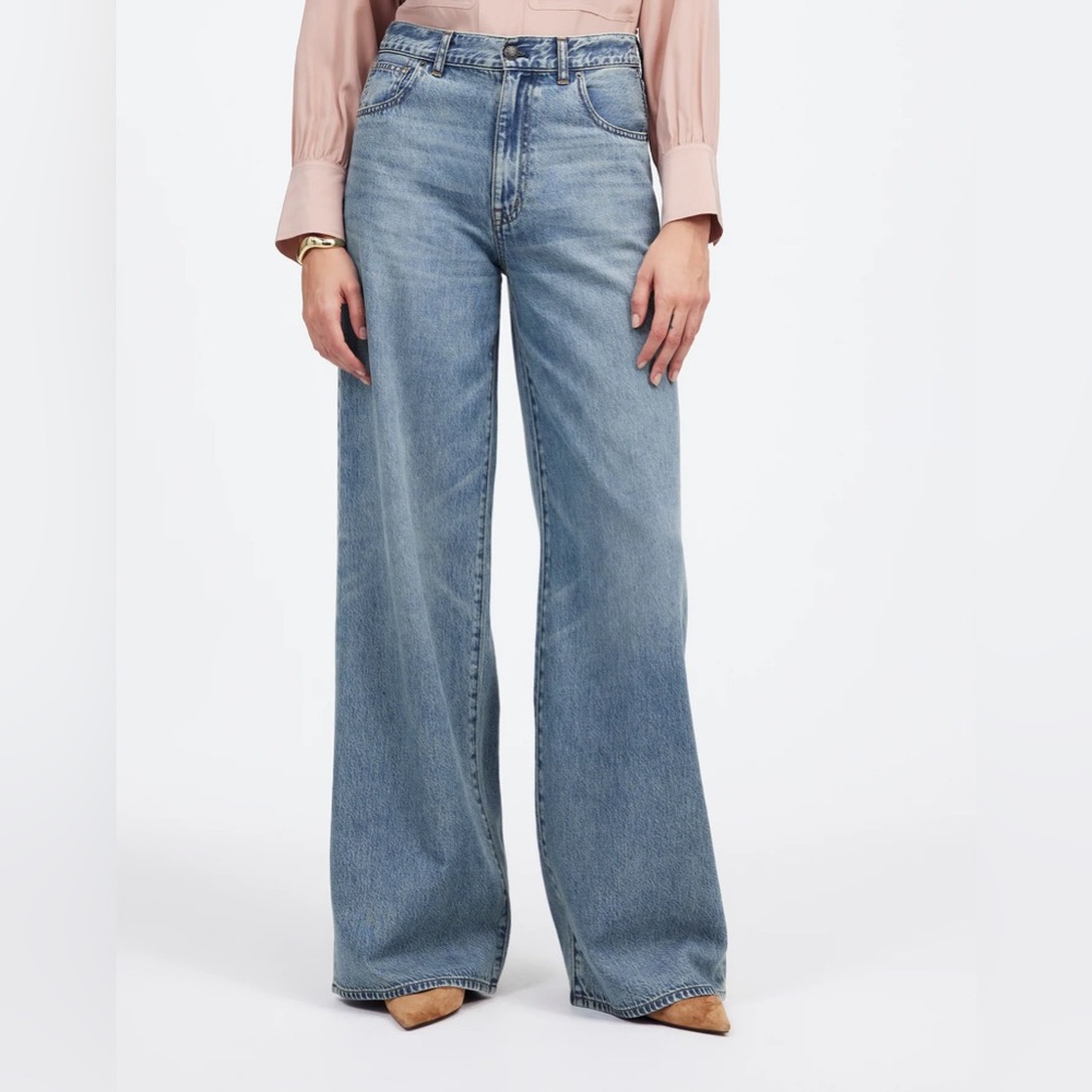 NEW Madewell Petite Superwide Leg Women's Jeans: Airy Denim Edition